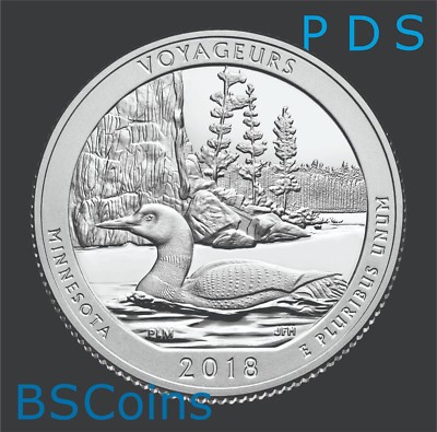 2018 PDS ATB Qtrs Voyageurs Nat'l Park, MN - BU THREE Coins - Ship TODAY!!