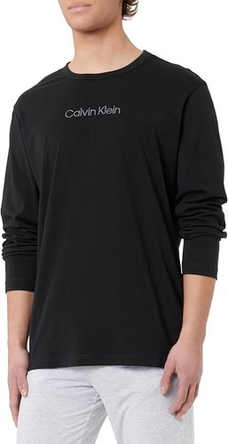 Calvin Klein Men's Long Sleeve Crew Neck T-Shirt 100% Cotton Black Size XL - 第 1/4 張圖片