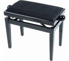 Sgabello Pianoforte antico Panchetta classica in Legno Nero Quiklok PB010BK