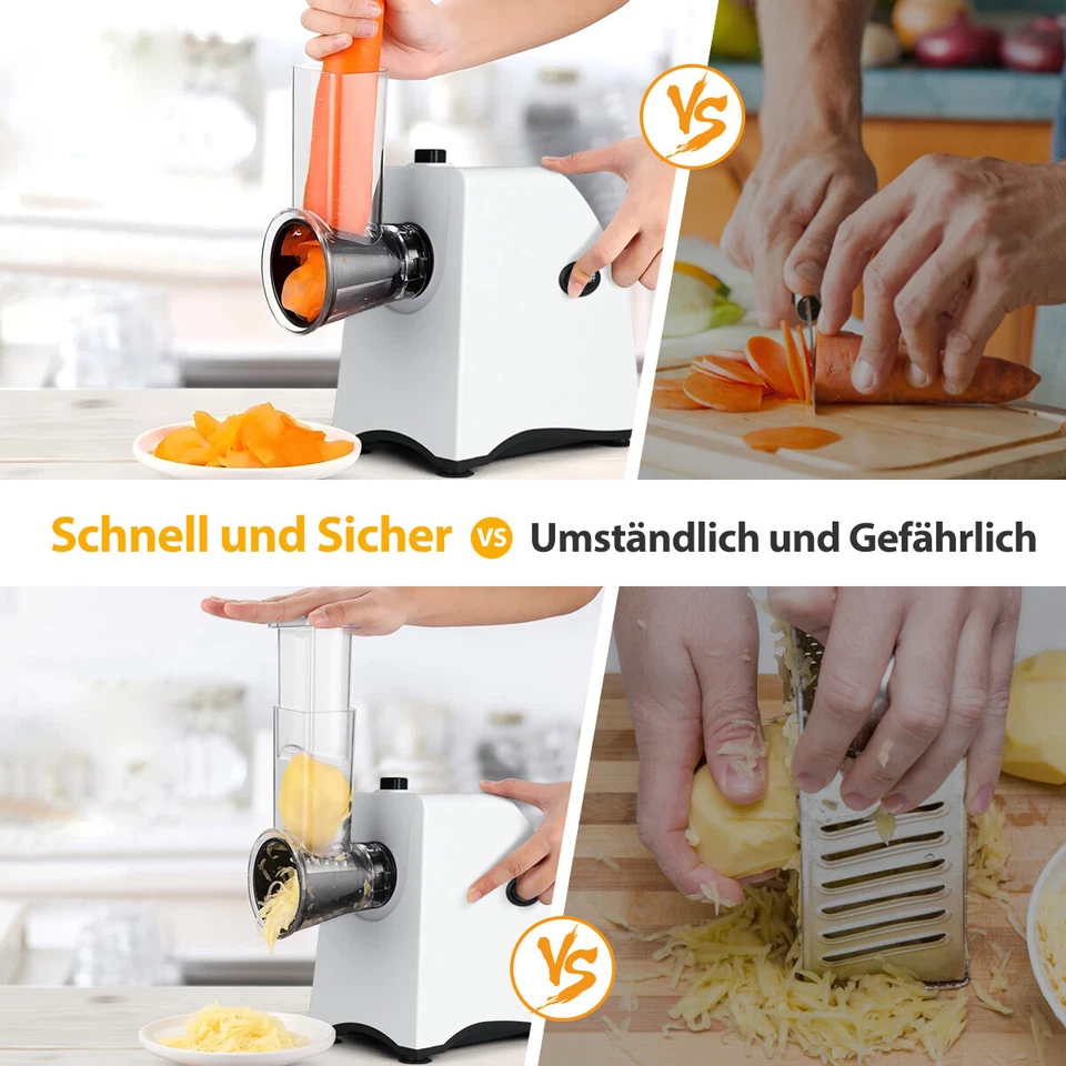 Gemüseschneider Gemüsehobel Elektrischer Zerkleinerer Reibe Küchenreibe DHL - Bild 3 von 4