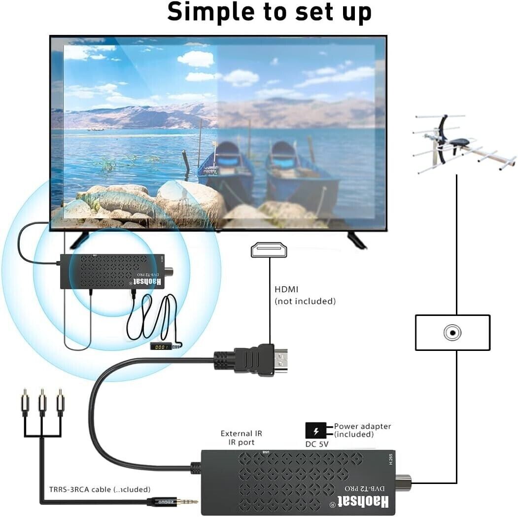 Decoder Digitale Terrestre Dvb-T2 HD HDMI Hevc H265 10 bit Mini Stick Ricevitore - 3