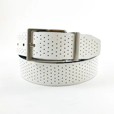 NIKE GOLF MEN'S PERFORATED REVERSIBLE BELT SIZE: 34 (FITS W32) WHITE/BLACK 17248