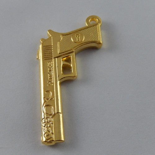 4 Aleación Dorada Imitación Pistola Dije Colgante Collar Joyería Hágalo Usted Mismo 46*26 mm - Imagen 6 de 7
