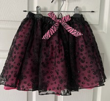 Disney Parks Authentic Girls Tutu Skirt Pink Black Mickey Shape Medium M