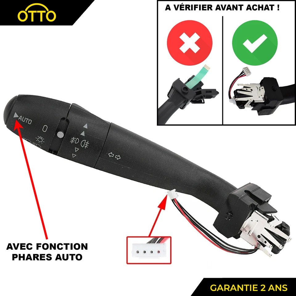 Commodo Commande Gauche Clignotants Phare Com2000 pour 206 307 406 Partner C5 C8 - Photo 2/4