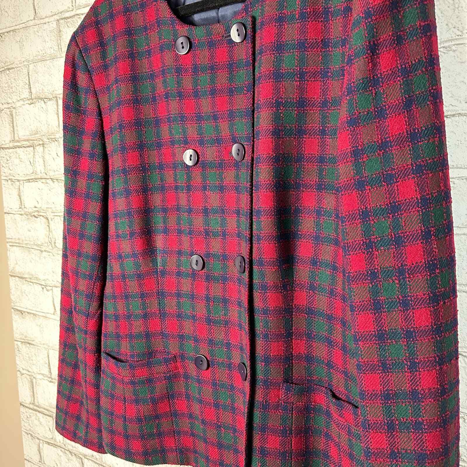 Pendleton Blazer Skirt Set Suit Vintage Plaid Tartan … Gem