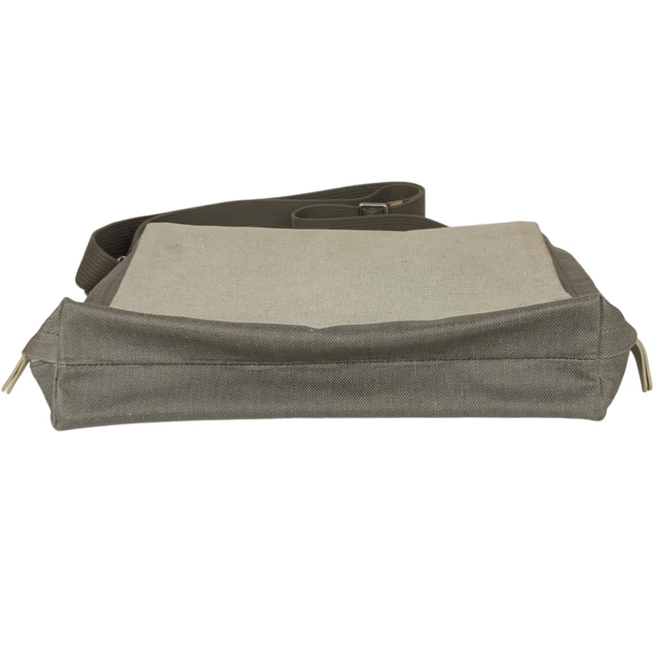 Bandolera Skagen Denmark Eric Bolso Mensajero Lona Cuero Correa Ajustable Foto 2 de 4