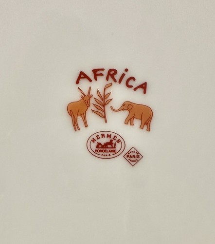 HERMÈS Paris Africa Orange Cheetah Dinner Plate Porcelain NEW 3 Available - Picture 4 of 5