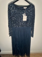 Maya Deluxe Women's Maxi Dress Ladies Bridesmaid Size UK 22 Blue