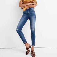 Madewell 9  High Rise Distressed Skinny Ankle Jeans Size 27