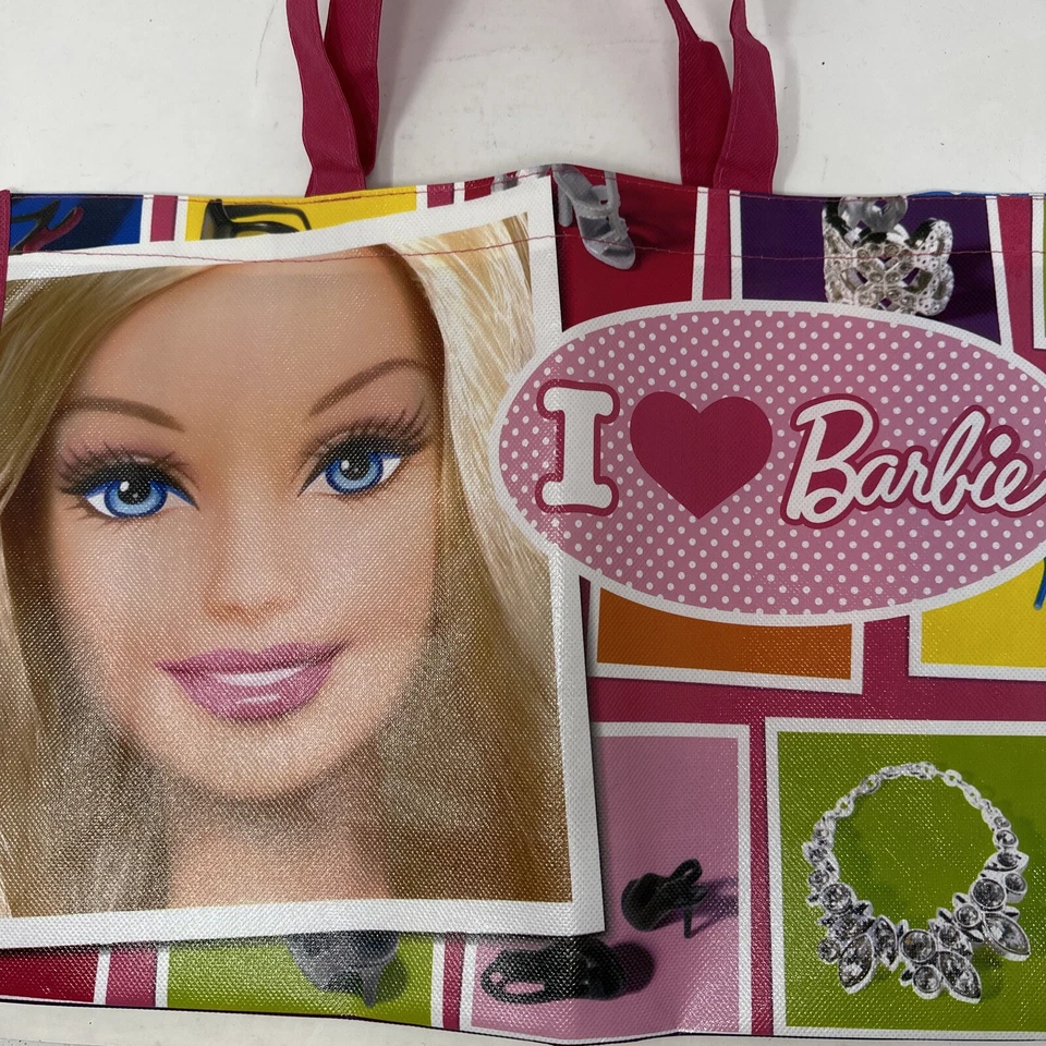 Bolso de Mano de Compras Reutilizable Barbie Nuevo de Lote Antiguo I Love Barbie Foto 2 de 2