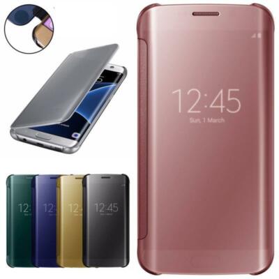 Luxury Mirror Clear Flip Smart View Case Cover for Samsung Galaxy