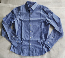 Quince The Untucked Dress Shirt Luxe Button Down, Blue Pattern M  100% Cotton