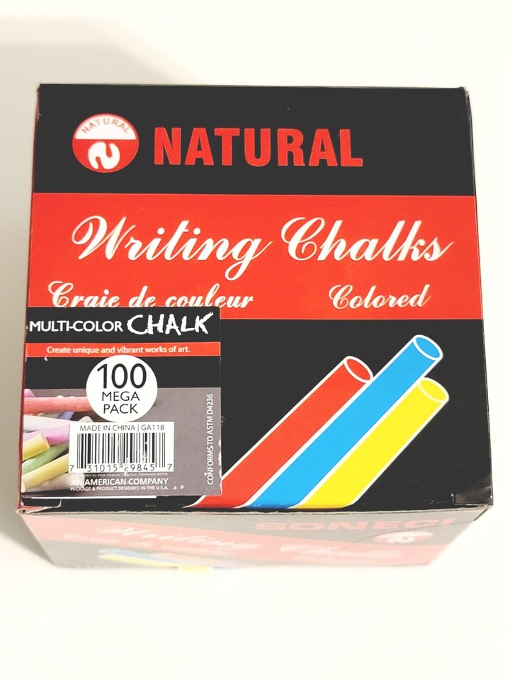 SONECI MEGA 100 PCS Natural MultiColored Pastel Blackboard Chalk Non