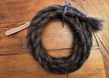 FANCY 3/8"  Two Rein MANE HAIR MECATE w/Kangaroo Knots 22Ft. Long By FLORES #4