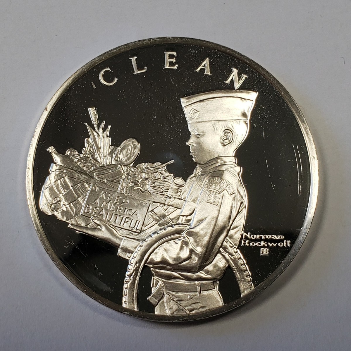 731 oz ASW 925 Silver - Norman Rockwell Boy Scouts - Franklin Mint