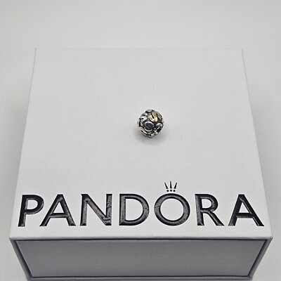 Original Pandora 14K Gold Buchstabe S Alphabet Bicolor Charm ALE S925 #790298S