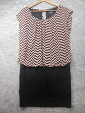 Enfocus Studio Dress Womens 10 Black Brown Sleeveless Sheer Layered Sheath Mini