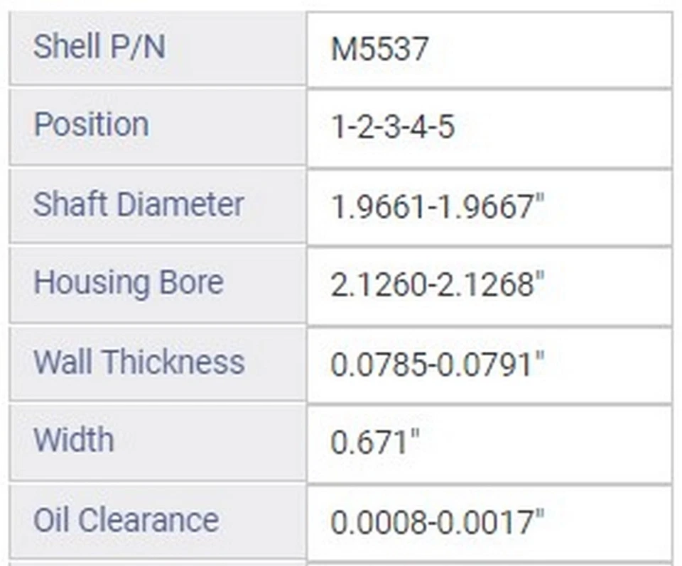 ENGINETECH MAIN BRNG MAZ FORD 1.3L B3 1.6L B6B B6E B6D 1.8L BP TAMAÑO .25MM Foto 4 de 4