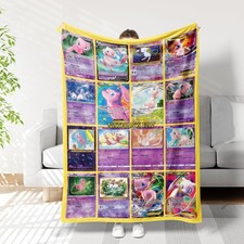 Custom PK Mew Blanket Personalized Multi Name Sherpa Fleece Cozy Throw
