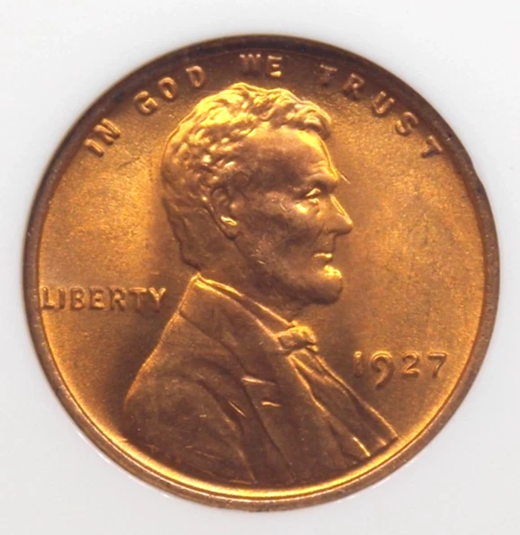MS 66 Graded 1927 Year Lincoln Wheat US Small Cents (1909-1958
