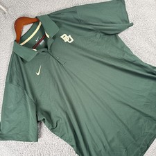 Baylor Bears Polo Shirt Mens2XL XXL Green NCAA Football Nike Dri Fit Performance