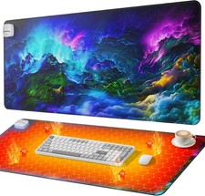 Heated Desk Pad, Heated Mouse Pad   Desk Mat, Large Warm Desk Pad with 3 Level