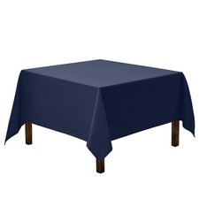 Square Tablecloth - 85 x 85 Inch Navy Blue Table Cloth for Large Square or Ro...