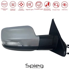 Passenger Side Mirror for 2019-2024 RAM 1500 with BSM Power Fold Memory Chrome