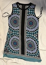 Gently Worn Colorful Print Midi Length Women’s Stretchy Large Dress By Apt 9