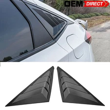 Fits 22-26 Honda Civic Hatchback Matte Black Side Window Louvers Windshield ABS