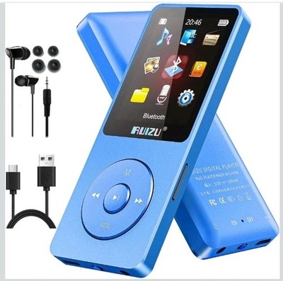 RUIZU 64GB MP3 Player with Bluetooth 5.3, 1.8'' Screen Portable Music Player Blue