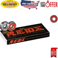 REDS 8 Pack Skateboard Bearings: Alloy Steel for Ultimate Performance