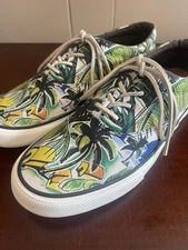 Sperry Striper II CVO - Palm Print - Men’s Size 10 22278  Resort Beach Cruise