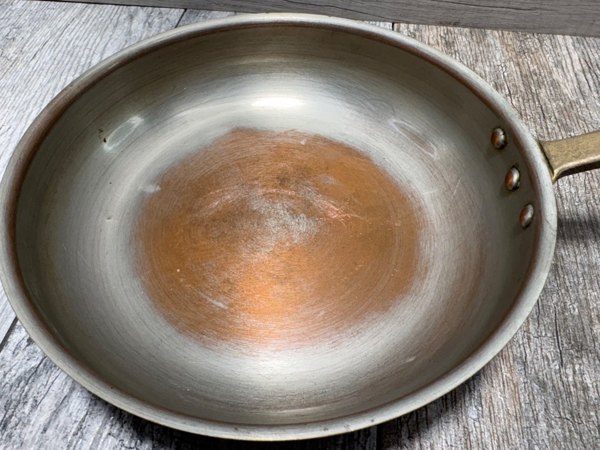 Vintage Copper 8'' Saute Pan no Lid Brass Handle MAGGI France? | eBay