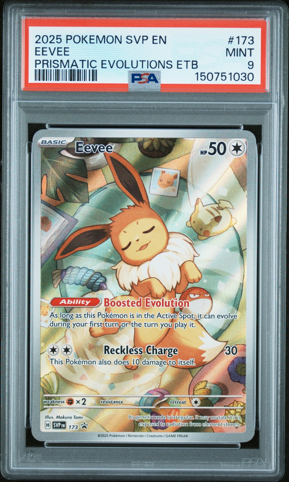 2025 POKEMON SVP EN-SV BLACK STAR PROMO #173 EEVEE PSA 9