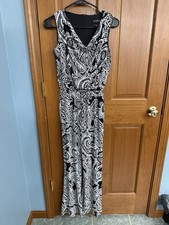 En Focus Studio Size 4 Women s Stretchy Geometric Jumpsuit pockets