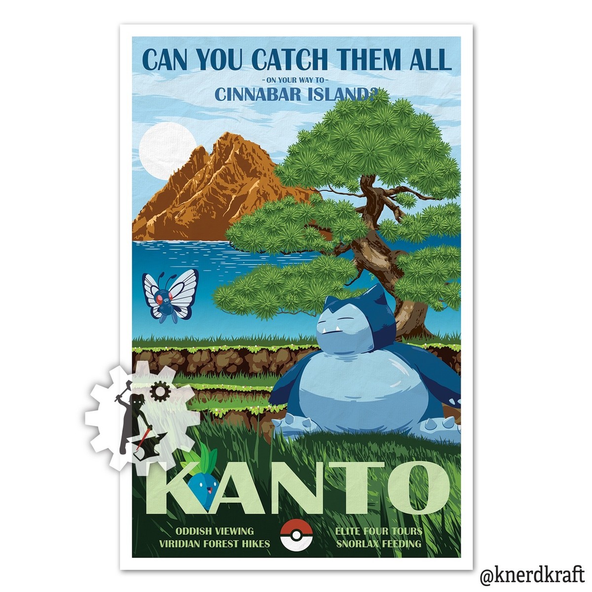 Pokemon - Kanto Region - Travel Print - 11x17 inches | eBay