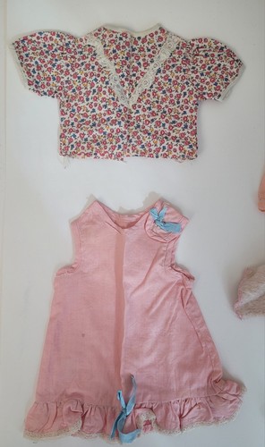 Vintage Composition Strung 18" Doll + 36 Clothing Or Accessories Pieces READ - Picture 13 of 18