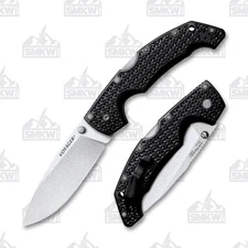 Cold Steel Large Voyager Lockback Folding Knife Black Griv-Ex 4" Stonewash Drop