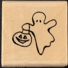 Stampendous Halloween Little Ghost Trick Or Treat Rubber Stamp