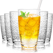6 Pcs Plastic Drinking Tumblers Set of 18 Oz, Acrylic Drinking Glasses with Stra