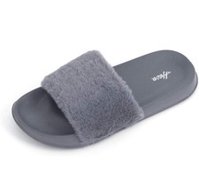 FUNKYMONKEY Women's Slides Faux Fur Cute Fuzzy Slippers Comfort Flat Sandals