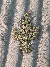 Beautiful Vtg JEC Jeep Collins Brass Bluebonnets Pendant Retired 9.5g