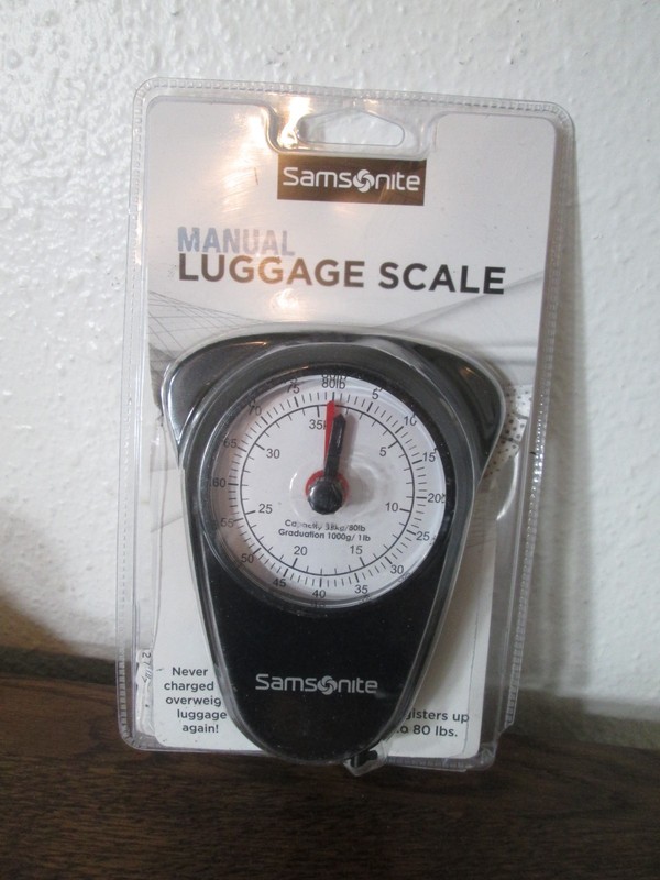 NEW SAMSONITE MANUAL LUGGAGE SCALE REGISTERS UP TO 80 LBS