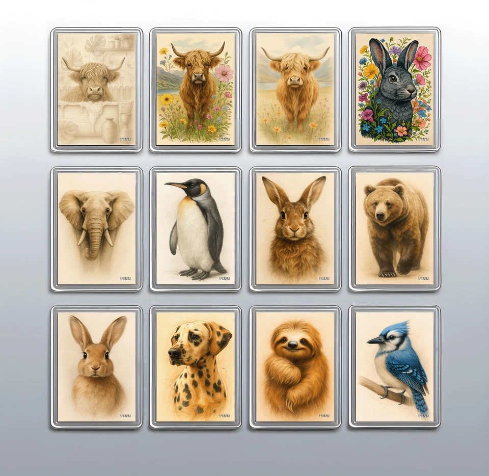 2517-OSS MANCHESTER STUDIO Charming Animal Fridge Magnets – Realistic Wildlife & Cute Pet Art Gifts