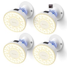 Orbgrow OG03C Rechargeable Puck Grow Light, 4000K, 4 Packs, White Cordless Ful