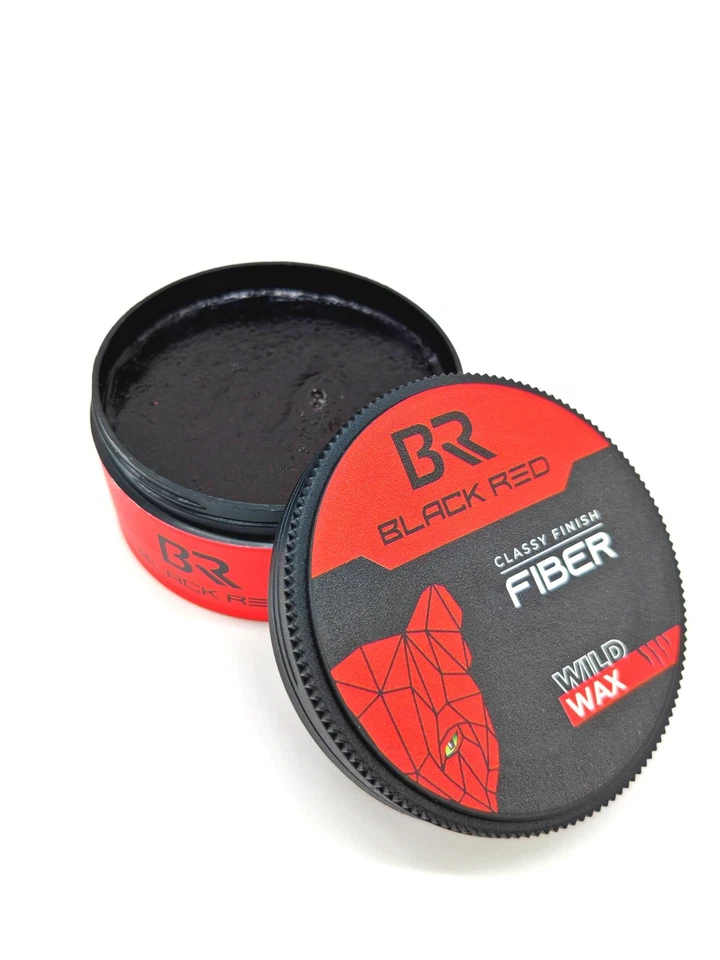 BLACK RED 12 x Hair Styling Wax Fiber Men Classy Finish Medium Hold Shine 150ml - Image 2 of 4