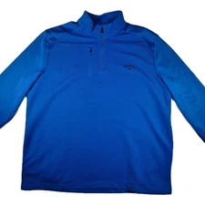 Callaway Golf Quarter Zip Pullover Blue Men’s XL Long Sleeve Ribbed Warm Layer