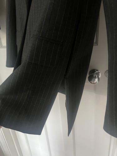 ZARA Oversized Pinstripe Blazer Dark Grey & matching waistcoat fitted Size XS - Picture 4 of 11